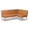 Baxton Studio Arvid Mid-Century Tan Faux Leather and Walnut Brown Finished 2-PC Wood Dining Nook Banquette Set 175-10837-Zoro - alternate 1